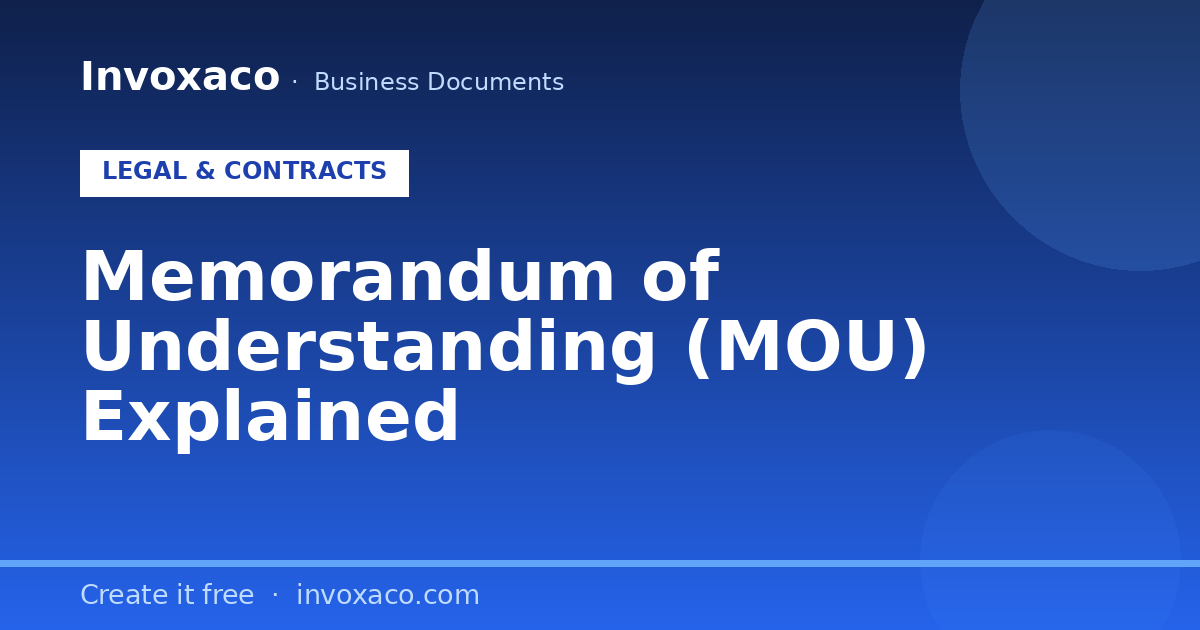 Memorandum of Understanding (MOU) Explained (Free Template)